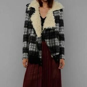 Free People Boho Shaggy Sherpa Coat Jacket